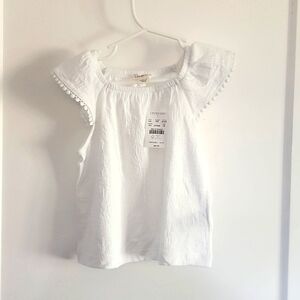 NWT J. Crew Crewcuts White girls blouse size XS 4-5